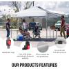 imageCROWN SHADES 10x10 Pop up Canopy Tent Patended Centerlock Instant Commercial Canopy with 150D Silver Coated Fabric Including 2 Extend Awnings 4 Ropes 8 Stakes 4 Weight Bags Navy BlueWhite