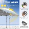 imageCROWN SHADES 10x10 Pop up Canopy Tent Patended Centerlock Instant Commercial Canopy with 150D Silver Coated Fabric Including 2 Extend Awnings 4 Ropes 8 Stakes 4 Weight Bags Navy BlueGray
