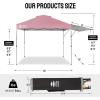 imageCROWN SHADES 10x10 Pop up Canopy Tent Patended Centerlock Instant Commercial Canopy with 150D Silver Coated Fabric Including 2 Extend Awnings 4 Ropes 8 Stakes 4 Weight Bags Navy BluePink