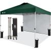 image:imageCROWN SHADES 10x10 Pop Up Canopy with 1 Side Wall  Beach Tent with One Push Setup  Outdoor Sun Shade for Events Parties Camping  Gazebo with STONGo Cover Bag BlueForest Green