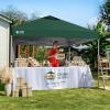 image:imageCROWN SHADES 10x10 Pop Up Canopy with 1 Side Wall  Beach Tent with One Push Setup  Outdoor Sun Shade for Events Parties Camping  Gazebo with STONGo Cover Bag BlueForest Green