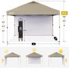 image:imageCROWN SHADES 10x10 Pop Up Canopy with 1 Side Wall  Beach Tent with One Push Setup  Outdoor Sun Shade for Events Parties Camping  Gazebo with STONGo Cover Bag BlueBeige