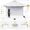 image:imageCROWN SHADES 10x10 Pop Up Canopy with 1 Side Wall  Beach Tent with One Push Setup  Outdoor Sun Shade for Events Parties Camping  Gazebo with STONGo Cover Bag BlueGrid White
