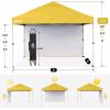 image:imageCROWN SHADES 10x10 Pop Up Canopy with 1 Side Wall  Beach Tent with One Push Setup  Outdoor Sun Shade for Events Parties Camping  Gazebo with STONGo Cover Bag BlueYellow