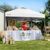 image:imageCROWN SHADES 10x10 Pop Up Canopy with 1 Side Wall  Beach Tent with One Push Setup  Outdoor Sun Shade for Events Parties Camping  Gazebo with STONGo Cover Bag BlueGrid White