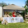 image:imageCROWN SHADES 10x10 Pop Up Canopy with 1 Side Wall  Beach Tent with One Push Setup  Outdoor Sun Shade for Events Parties Camping  Gazebo with STONGo Cover Bag BlueBeige