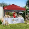 image:imageCROWN SHADES 10x10 Pop Up Canopy with 1 Side Wall  Beach Tent with One Push Setup  Outdoor Sun Shade for Events Parties Camping  Gazebo with STONGo Cover Bag BlueRed