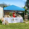 image:imageCROWN SHADES 10x10 Pop Up Canopy with 1 Side Wall  Beach Tent with One Push Setup  Outdoor Sun Shade for Events Parties Camping  Gazebo with STONGo Cover Bag BlueSky Blue