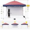 image:imageCROWN SHADES 10x10 Pop Up Canopy with 1 Side Wall  Beach Tent with One Push Setup  Outdoor Sun Shade for Events Parties Camping  Gazebo with STONGo Cover Bag BlueAmerican Flag