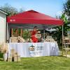 image:imageCROWN SHADES 10x10 Pop Up Canopy with 1 Side Wall  Beach Tent with One Push Setup  Outdoor Sun Shade for Events Parties Camping  Gazebo with STONGo Cover Bag BlueRed