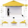 image:imageCROWN SHADES 10x10 Pop Up Canopy with 1 Side Wall  Beach Tent with One Push Setup  Outdoor Sun Shade for Events Parties Camping  Gazebo with STONGo Cover Bag BlueYellow