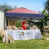 image:imageCROWN SHADES 10x10 Pop Up Canopy with 1 Side Wall  Beach Tent with One Push Setup  Outdoor Sun Shade for Events Parties Camping  Gazebo with STONGo Cover Bag BlueAmerican Flag