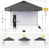 image:imageCROWN SHADES 10x10 Pop Up Canopy with 1 Side Wall  Beach Tent with One Push Setup  Outdoor Sun Shade for Events Parties Camping  Gazebo with STONGo Cover Bag BlueGrid Grey