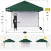 image:imageCROWN SHADES 10x10 Pop Up Canopy with 1 Side Wall  Beach Tent with One Push Setup  Outdoor Sun Shade for Events Parties Camping  Gazebo with STONGo Cover Bag BlueForest Green