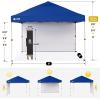 image:imageCROWN SHADES 10x10 Pop Up Canopy with 1 Side Wall  Beach Tent with One Push Setup  Outdoor Sun Shade for Events Parties Camping  Gazebo with STONGo Cover Bag BlueNavy Blue