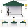 image:imageCROWN SHADES 10x10 Pop Up Canopy with 1 Side Wall  Beach Tent with One Push Setup  Outdoor Sun Shade for Events Parties Camping  Gazebo with STONGo Cover Bag BlueForest Green