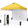 image:imageCROWN SHADES 10x10 Pop Up Canopy with 1 Side Wall  Beach Tent with One Push Setup  Outdoor Sun Shade for Events Parties Camping  Gazebo with STONGo Cover Bag BlueYellow