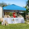 image:imageCROWN SHADES 10x10 Pop Up Canopy with 1 Side Wall  Beach Tent with One Push Setup  Outdoor Sun Shade for Events Parties Camping  Gazebo with STONGo Cover Bag BlueCyan Blue