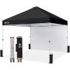 image:imageCROWN SHADES 10x10 Pop Up Canopy with 1 Side Wall  Beach Tent with One Push Setup  Outdoor Sun Shade for Events Parties Camping  Gazebo with STONGo Cover Bag BlueBlack
