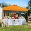 image:imageCROWN SHADES 10x10 Pop Up Canopy with 1 Side Wall  Beach Tent with One Push Setup  Outdoor Sun Shade for Events Parties Camping  Gazebo with STONGo Cover Bag BlueOrange