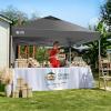 image:imageCROWN SHADES 10x10 Pop Up Canopy with 1 Side Wall  Beach Tent with One Push Setup  Outdoor Sun Shade for Events Parties Camping  Gazebo with STONGo Cover Bag BlueGrid Grey