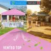 image:imageCROWN SHADES 10x10 Pop Up Canopy with 1 Side Wall  Beach Tent with One Push Setup  Outdoor Sun Shade for Events Parties Camping  Gazebo with STONGo Cover Bag BluePink