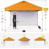 image:imageCROWN SHADES 10x10 Pop Up Canopy with 1 Side Wall  Beach Tent with One Push Setup  Outdoor Sun Shade for Events Parties Camping  Gazebo with STONGo Cover Bag BlueOrange