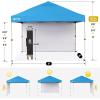 image:imageCROWN SHADES 10x10 Pop Up Canopy with 1 Side Wall  Beach Tent with One Push Setup  Outdoor Sun Shade for Events Parties Camping  Gazebo with STONGo Cover Bag BlueSky Blue
