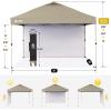 image:imageCROWN SHADES 10x10 Pop Up Canopy with 1 Side Wall  Beach Tent with One Push Setup  Outdoor Sun Shade for Events Parties Camping  Gazebo with STONGo Cover Bag BlueBeige