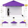 image:imageCROWN SHADES 10x10 Pop Up Canopy with 1 Side Wall  Beach Tent with One Push Setup  Outdoor Sun Shade for Events Parties Camping  Gazebo with STONGo Cover Bag BluePurple