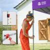 image:imageCROWN SHADES 10x10 Pop Up Canopy with 1 Side Wall  Beach Tent with One Push Setup  Outdoor Sun Shade for Events Parties Camping  Gazebo with STONGo Cover Bag BluePurple
