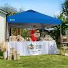 image:imageCROWN SHADES 10x10 Pop Up Canopy with 1 Side Wall  Beach Tent with One Push Setup  Outdoor Sun Shade for Events Parties Camping  Gazebo with STONGo Cover Bag BlueBlue