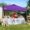 image:imageCROWN SHADES 10x10 Pop Up Canopy with 1 Side Wall  Beach Tent with One Push Setup  Outdoor Sun Shade for Events Parties Camping  Gazebo with STONGo Cover Bag BluePurple