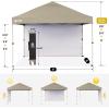 image:imageCROWN SHADES 10x10 Pop Up Canopy with 1 Side Wall  Beach Tent with One Push Setup  Outdoor Sun Shade for Events Parties Camping  Gazebo with STONGo Cover Bag BlueBeige