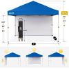 image:imageCROWN SHADES 10x10 Pop Up Canopy with 1 Side Wall  Beach Tent with One Push Setup  Outdoor Sun Shade for Events Parties Camping  Gazebo with STONGo Cover Bag BlueBlue