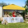 image:imageCROWN SHADES 10x10 Pop Up Canopy with 1 Side Wall  Beach Tent with One Push Setup  Outdoor Sun Shade for Events Parties Camping  Gazebo with STONGo Cover Bag BlueYellow