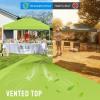 image:imageCROWN SHADES 10x10 Pop Up Canopy with 1 Side Wall  Beach Tent with One Push Setup  Outdoor Sun Shade for Events Parties Camping  Gazebo with STONGo Cover Bag BlueGreen