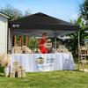 image:imageCROWN SHADES 10x10 Pop Up Canopy with 1 Side Wall  Beach Tent with One Push Setup  Outdoor Sun Shade for Events Parties Camping  Gazebo with STONGo Cover Bag BlueBlack