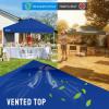 image:imageCROWN SHADES 10x10 Pop Up Canopy with 1 Side Wall  Beach Tent with One Push Setup  Outdoor Sun Shade for Events Parties Camping  Gazebo with STONGo Cover Bag BlueNavy Blue
