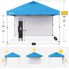 image:imageCROWN SHADES 10x10 Pop Up Canopy with 1 Side Wall  Beach Tent with One Push Setup  Outdoor Sun Shade for Events Parties Camping  Gazebo with STONGo Cover Bag BlueSky Blue