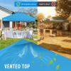 image:imageCROWN SHADES 10x10 Pop Up Canopy with 1 Side Wall  Beach Tent with One Push Setup  Outdoor Sun Shade for Events Parties Camping  Gazebo with STONGo Cover Bag BlueCyan Blue