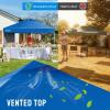 image:imageCROWN SHADES 10x10 Pop Up Canopy with 1 Side Wall  Beach Tent with One Push Setup  Outdoor Sun Shade for Events Parties Camping  Gazebo with STONGo Cover Bag BlueBlue