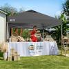 image:imageCROWN SHADES 10x10 Pop Up Canopy with 1 Side Wall  Beach Tent with One Push Setup  Outdoor Sun Shade for Events Parties Camping  Gazebo with STONGo Cover Bag BlueGrid Grey