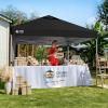 image:imageCROWN SHADES 10x10 Pop Up Canopy with 1 Side Wall  Beach Tent with One Push Setup  Outdoor Sun Shade for Events Parties Camping  Gazebo with STONGo Cover Bag BlueBlack