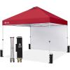 image:imageCROWN SHADES 10x10 Pop Up Canopy with 1 Side Wall  Beach Tent with One Push Setup  Outdoor Sun Shade for Events Parties Camping  Gazebo with STONGo Cover Bag BlueRed
