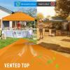 image:imageCROWN SHADES 10x10 Pop Up Canopy with 1 Side Wall  Beach Tent with One Push Setup  Outdoor Sun Shade for Events Parties Camping  Gazebo with STONGo Cover Bag BlueOrange