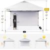 image:imageCROWN SHADES 10x10 Pop Up Canopy with 1 Side Wall  Beach Tent with One Push Setup  Outdoor Sun Shade for Events Parties Camping  Gazebo with STONGo Cover Bag BlueSilvercoated White