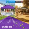 image:imageCROWN SHADES 10x10 Pop Up Canopy with 1 Side Wall  Beach Tent with One Push Setup  Outdoor Sun Shade for Events Parties Camping  Gazebo with STONGo Cover Bag BluePurple