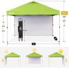 image:imageCROWN SHADES 10x10 Pop Up Canopy with 1 Side Wall  Beach Tent with One Push Setup  Outdoor Sun Shade for Events Parties Camping  Gazebo with STONGo Cover Bag BlueGreen