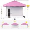 image:imageCROWN SHADES 10x10 Pop Up Canopy with 1 Side Wall  Beach Tent with One Push Setup  Outdoor Sun Shade for Events Parties Camping  Gazebo with STONGo Cover Bag BluePink